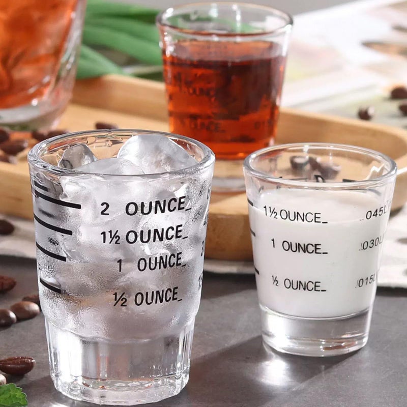 NCnnwovf Shot Glasses Measuring cup Liquid Heavy Glass Wine Glass Espresso Shot Glass 1.5OZ/45ML (2 pack-45ml) - Image 4